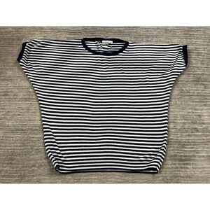 Indian Harbour Sweater Womens 2XL Blue White Striped Dolman Short‎ Sleeve Knit